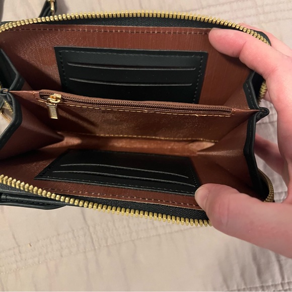 Forever Lovely Black Crossbody Wallet with Strap - Picture 3 of 4